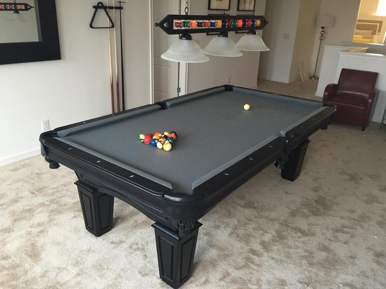 all black pool table
